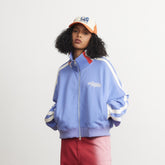 Unisex Jacket Vintage Stripe Short Sports Jacket Men's and Women's Slim Stand Collar Jacket